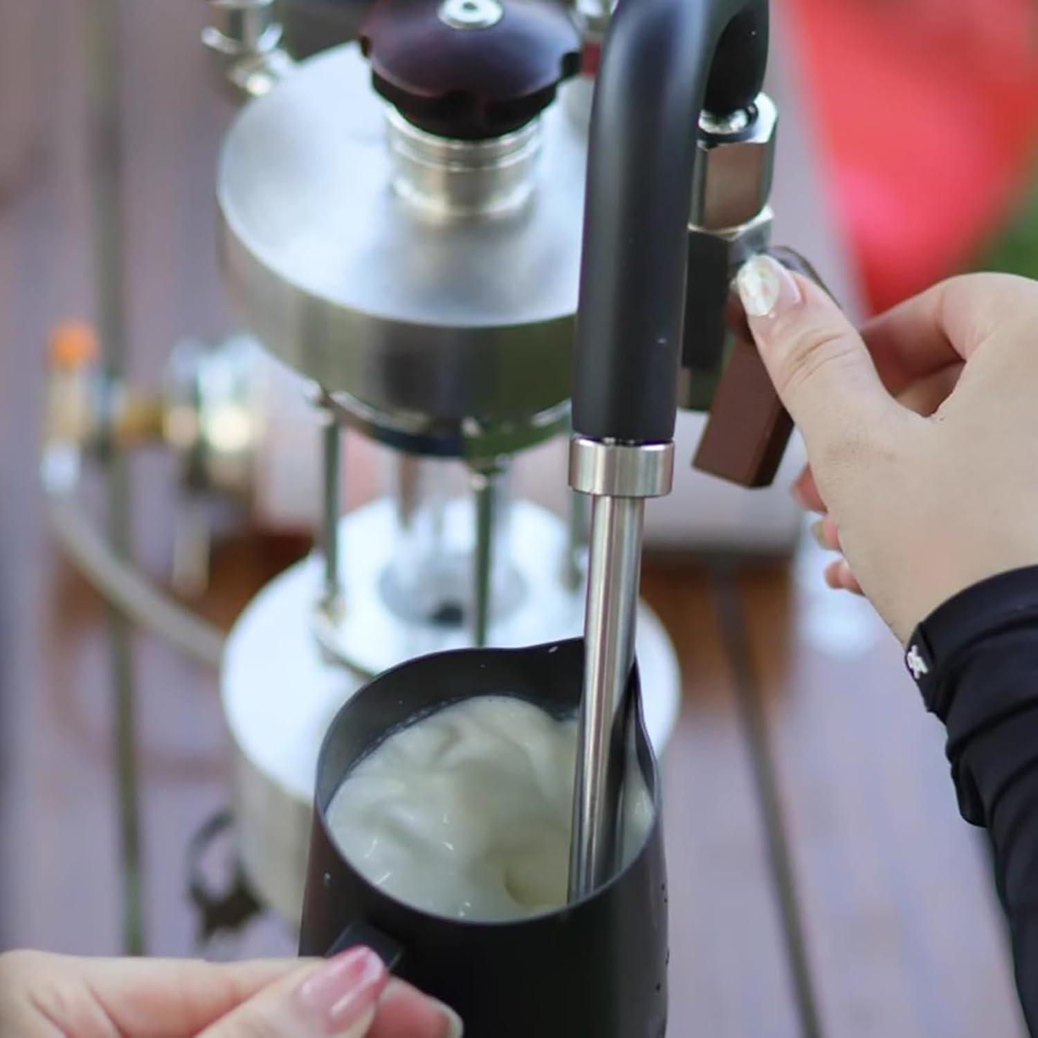 Outdoor Steam Milk Frother,Boiling Water Frothing Machine,with 3-Hole Steam Nozzle-Adjustable Angle,with Air Pressure Gauge, for Picnics and Camping - Open Flame and Induction Hob Heating