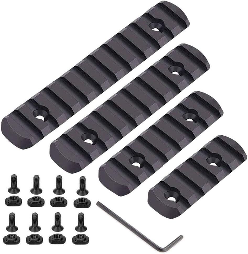 Mloks Picatinny Rail Section Aluminum 5 7 9 11 Slot Picatinny Rail, with 1 Allen Wrench, 8 T-Nuts and 8 Screws (BLACK2) : Sports & Outdoors