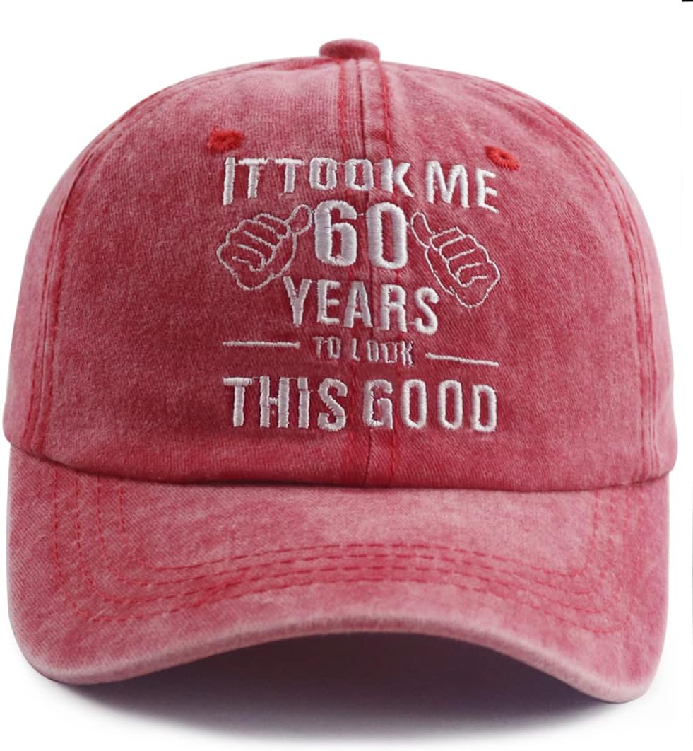 It Took Me 60 Years to Look This Good Hat for Women Men, Funny Adjustable Embroidered 60th Birthday Baseball Cap