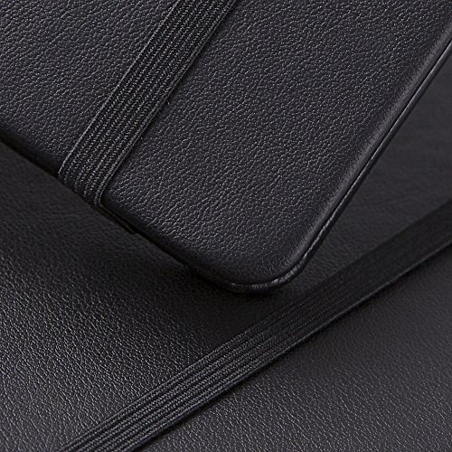 2 Pack Classic Ruled Notebooks/Journals - Premium Thick Paper Faux Leather Writing Notebook, Black, Hard Cover, Large, Lined (5.4 x 8.3)