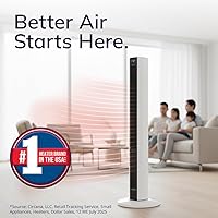 Vista 2 de Lasko Ventilador de torre oscilante para todas las estaciones y calentador de espacio en uno para el hogar con termostato ajustable, protección