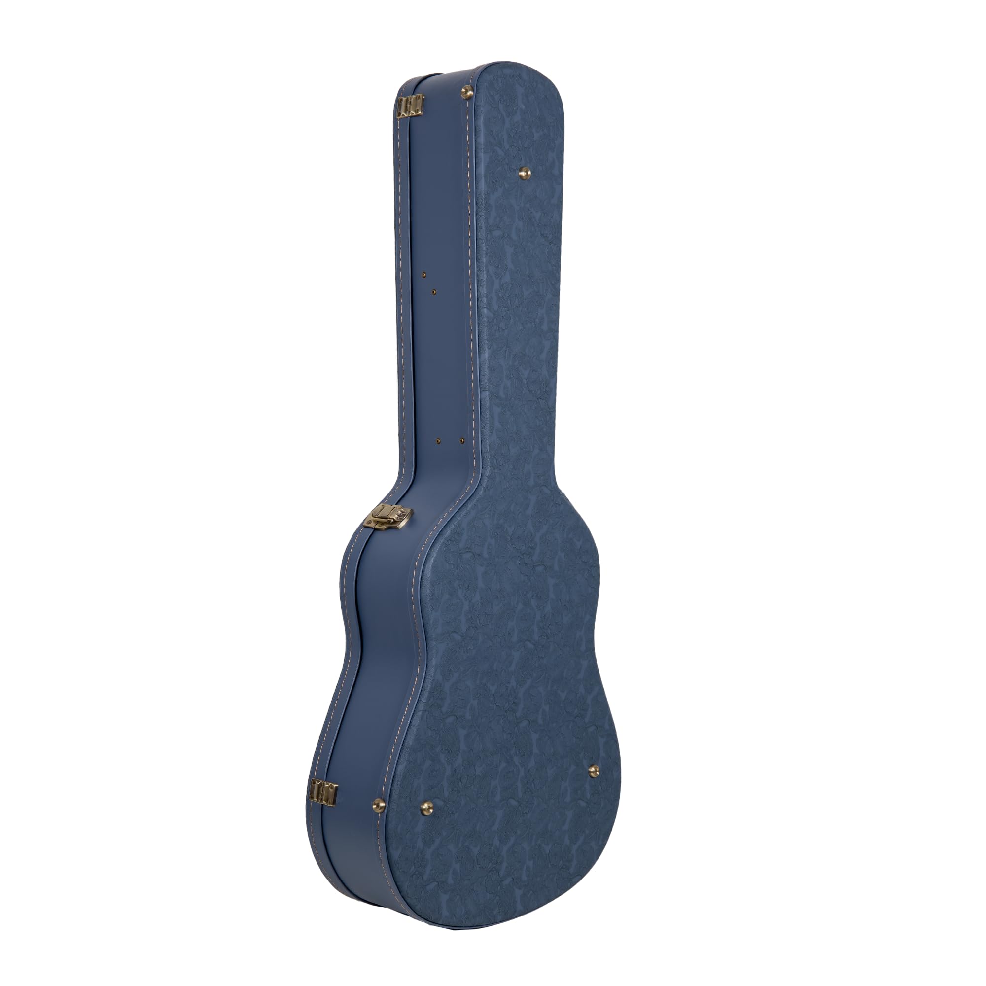 Crossrock Relief Series CRW630J45SB Drewniane etui na gitarę akustyczną Gibson i Martin dreadnought z teksturowaną powierzchnią, imitacja runa norki, zatrzaski ze stali nierdzewnej, przydymiony