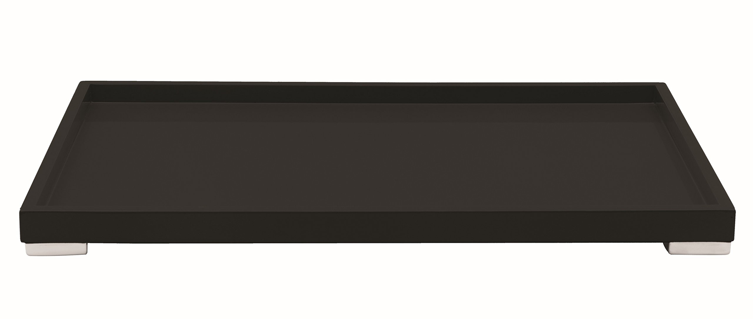 Mepra 230792N Rectangular Tray – Black, 50 x 32 cm Stainless Steel Tray, Silver Finish, Dishwasher Safe Serveware