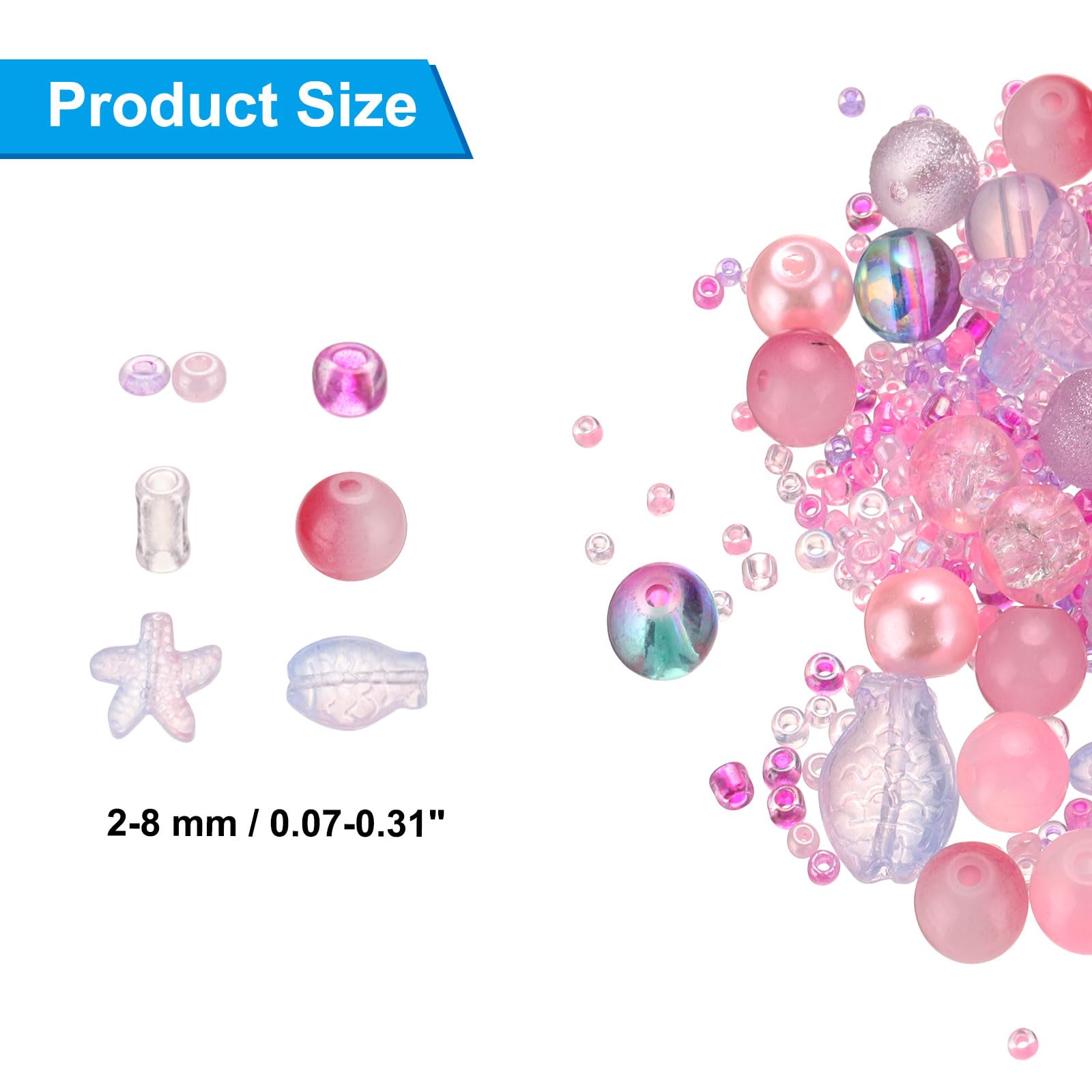 PATIKIL 2-8mm Assorted Glass Resin Beads - Image 2