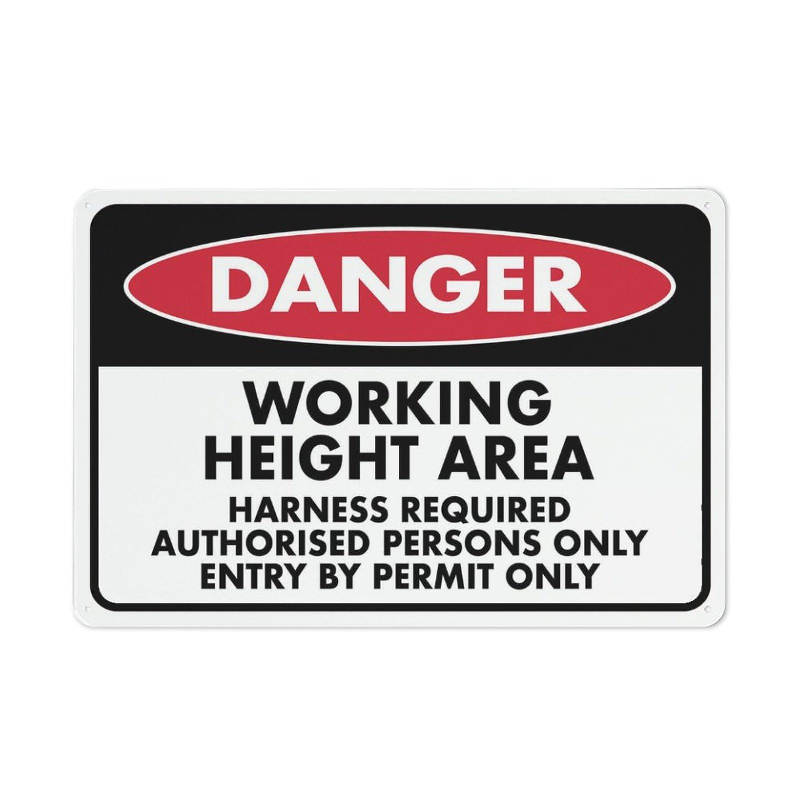 Danger - Working-Height Area Sign, 8x12 Inch Rust-Free Aluminum Outdoor Metal Tin Sign for Home, Business, Yard