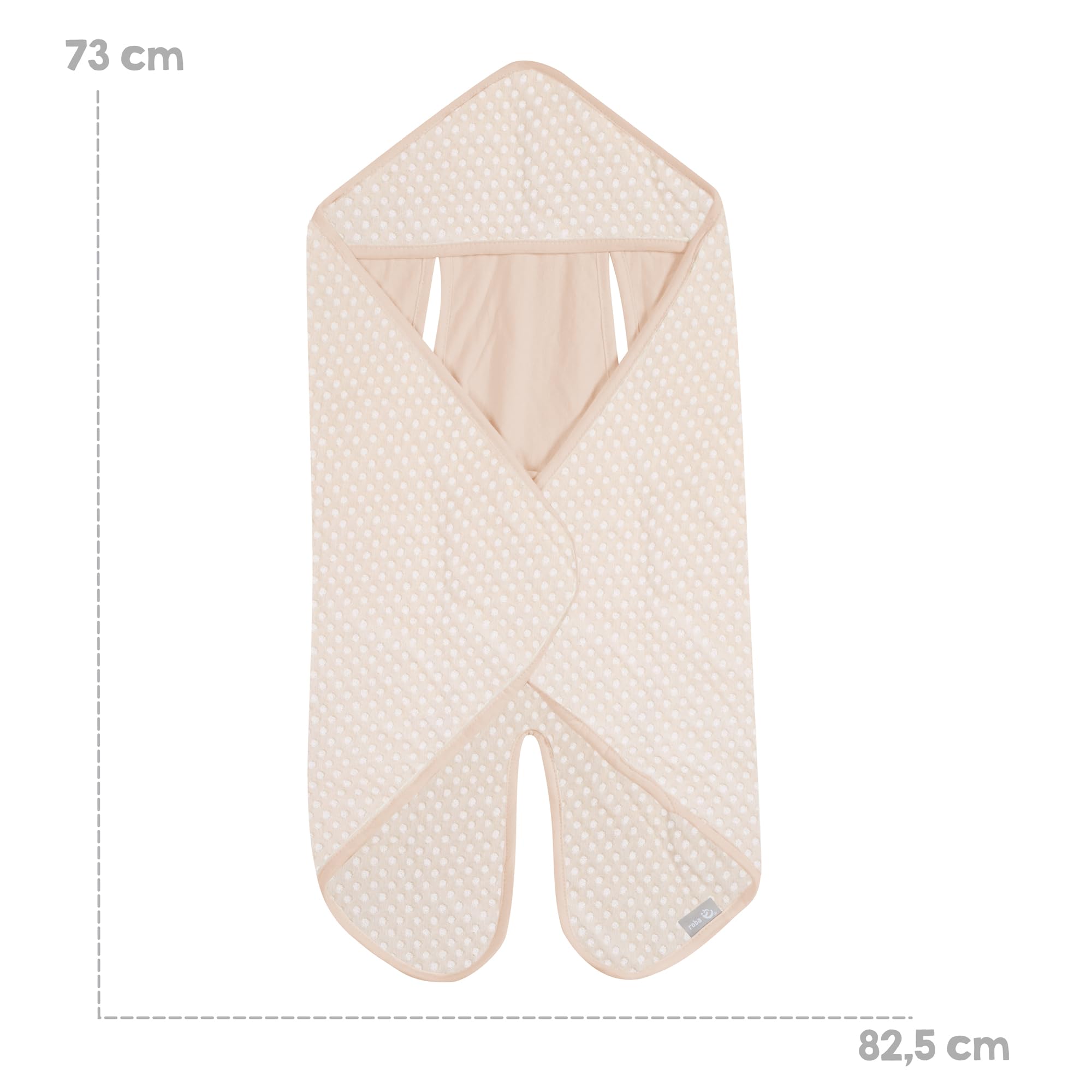 roba Couverture Enveloppante Frosty Almond - Coton Bio Certifié GOTS & Oeko-Tex - avec Fentes pour Harnais de Sécurité - Nid d'Ange Siège Auto et Poussette - Beige