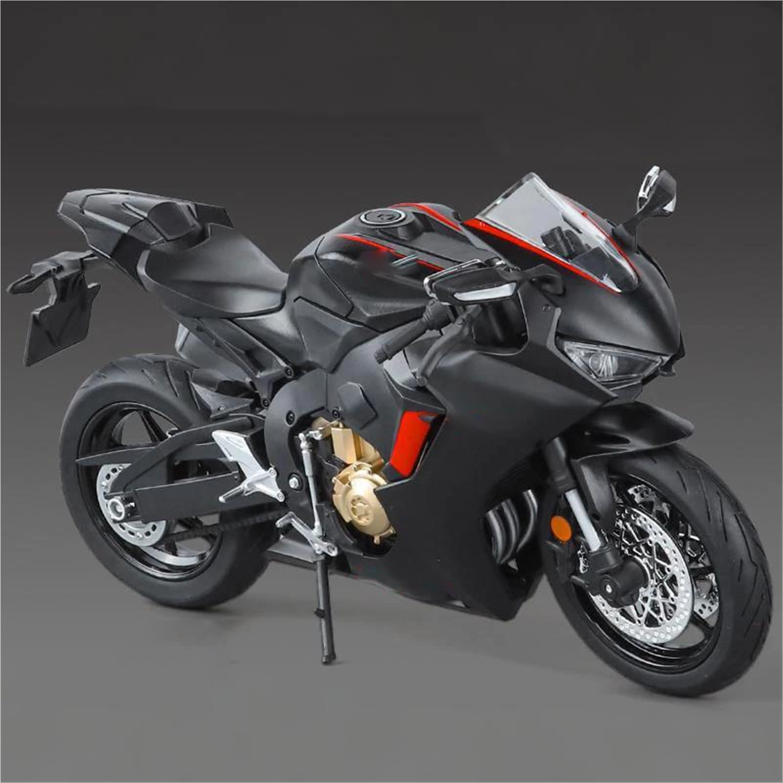 Modelo de Motocicleta Adornos De Regalo 1/9 para Honda CBR 1000RR Modelo Motocicleta Carreras Aleación Fundida A Presión, Juguetes Colección Ligeros(Nero)