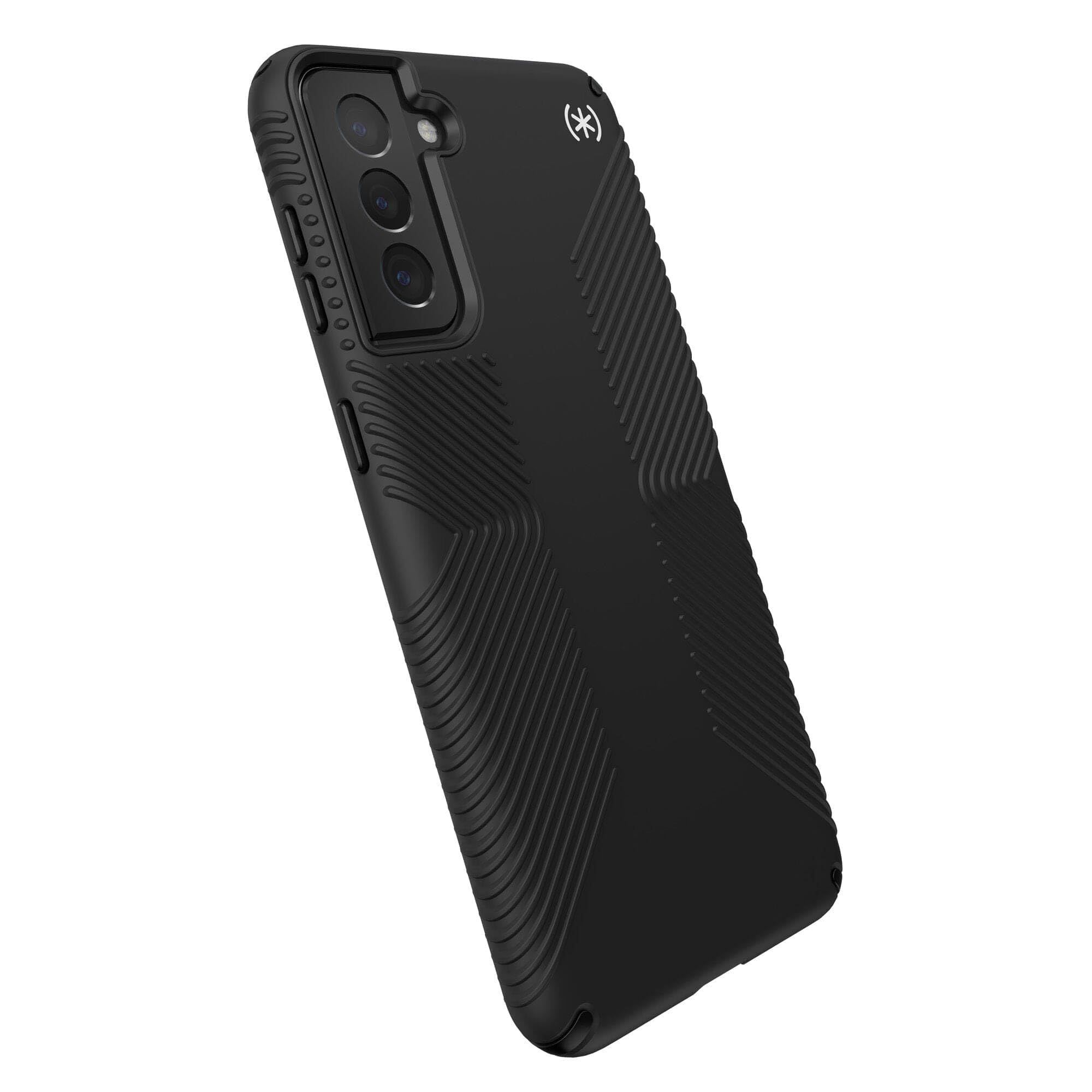 Speck-Produkte Presidio2 Grip Samsung Galaxy S21 + 5G-Schutzhülle, Schwarz/Schwarz/Weiß