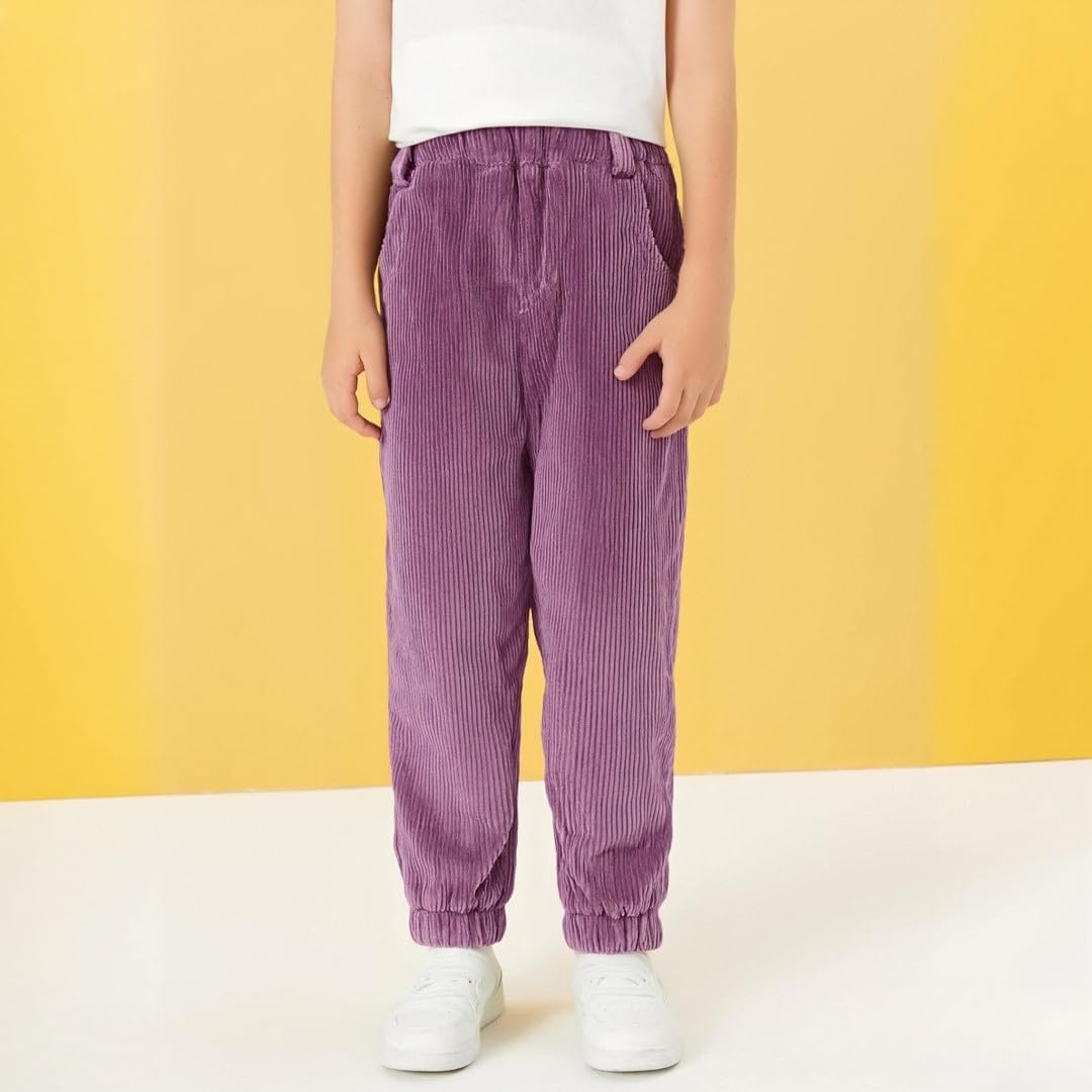 Genérico Pantalones de Chandal Niño Pantalones de Pana con Forro Polar Ajustados Cálidos y Confortables para Invierno