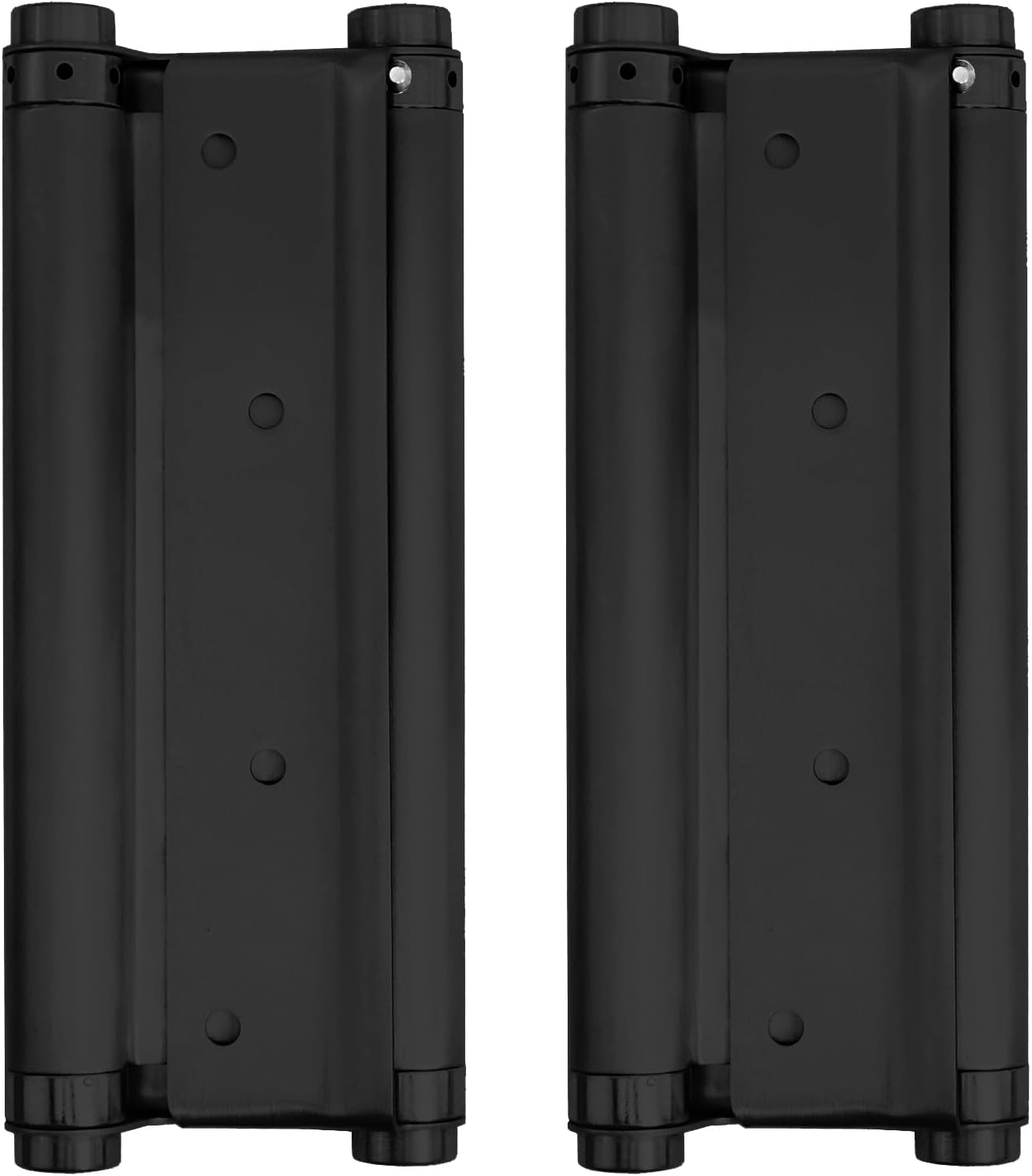 Pair of 8 Inch Heavty Duty Stainless Steel Cafe Saloon Door Swing Self Closing Double Action Spring Hinges (Black)
