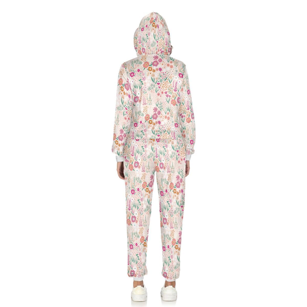 Conjunto deportivo de 2 piezas para mujer, diseño floral abstracto de flores, manga larga, conjunto deportivo de primavera Leavevs
