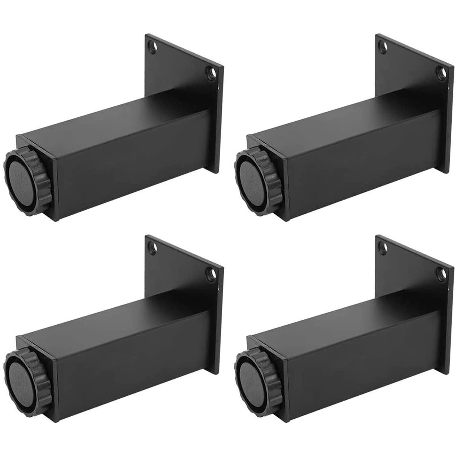 OIFAODAO Stainless steel access door， Aluminum alloy,thickened square,sofa support feet,height adjustable 0-18mm,for bathroom/table and chair(Black,10cm(3.9in))