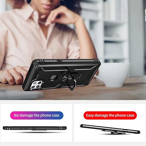 Miniatura 6 de Funda para teléfono Motorola One 5G Ace, Moto One 5G Ace con protector de pantalla HD, grado militar de 16 pies probada en caídas, anillo protector
