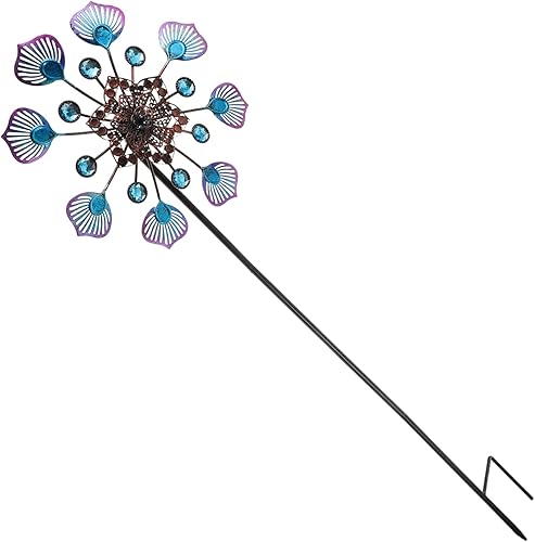 Happyyami 1pc Iron Windmill Metal Large Outdoor Ornaments Nativity Decor decoraciones navideñas para exteriores Wind Sculpture Decorative Windmills