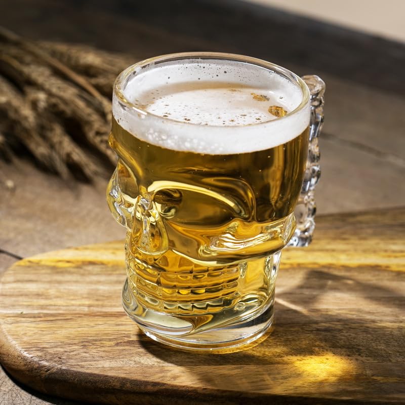 500ml Chope à Bière avec Tête de Mort Tasse à Whisky Crâne Tasse à Bière à Double Paroi Grand Capacité Verre à Bière Crâne KTV Bar Coupe Gothic...