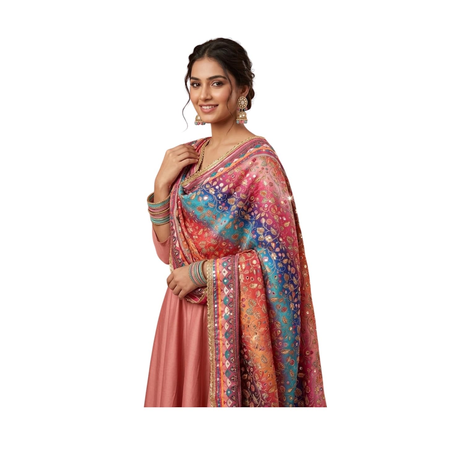 Mirror Work Dupatta for Garba, Navratri, Raksha Bandhan, Festive Special for Girls-image-41