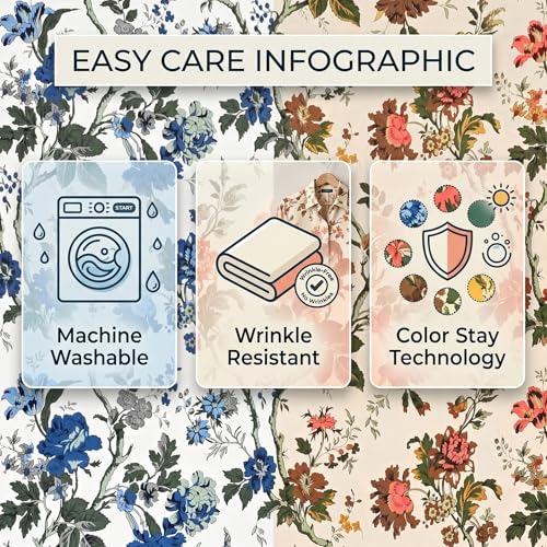 Image of Mafatlal Saanjh 144 TC Cotton Double Bedsheet 90x100 Inch | Soft Floral Printed Bed Sheet | Breathable Comfort Fabric | 2 Pillow Covers Included | Sapphire Blue