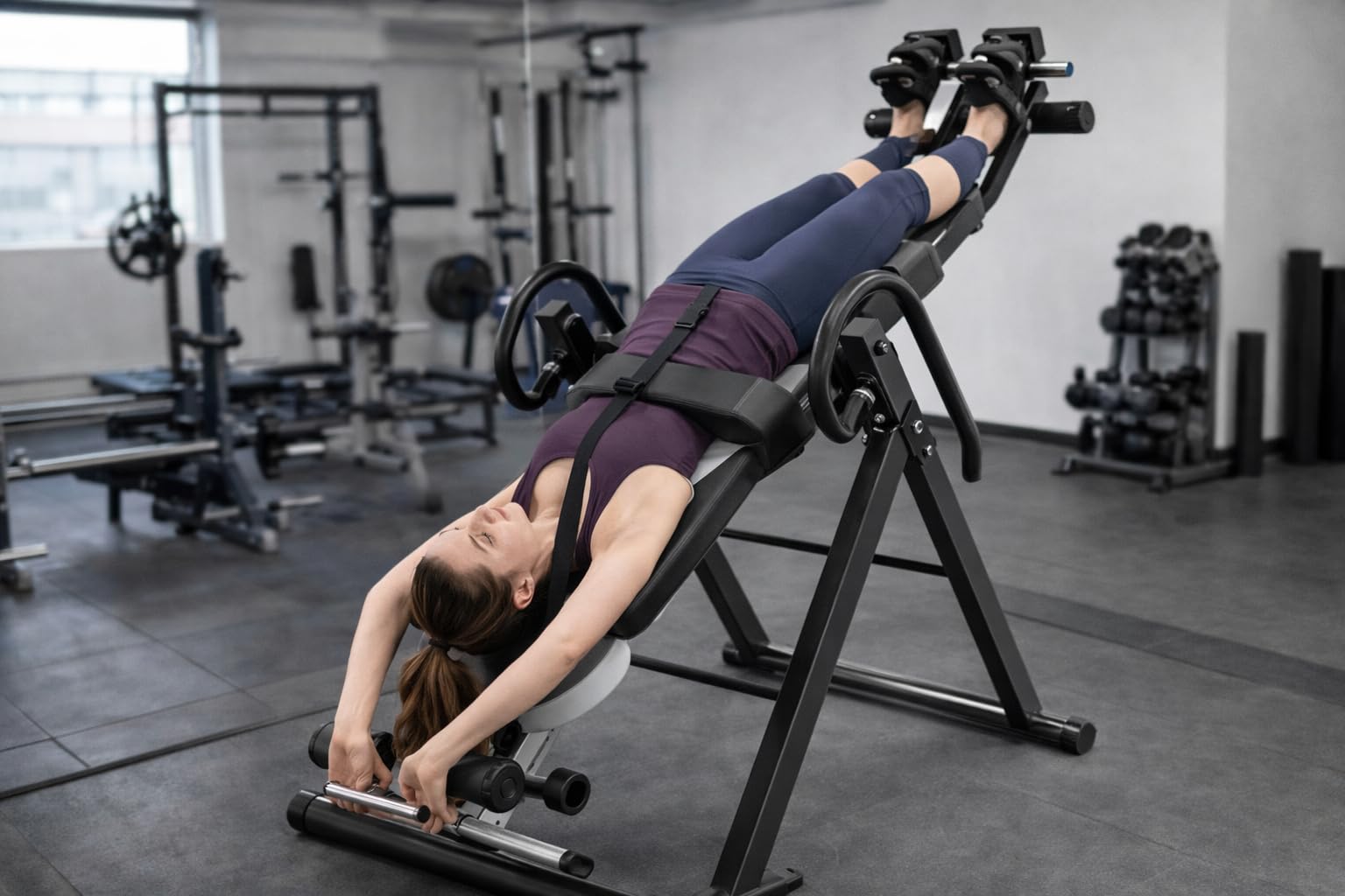 FFitness Panca a Inversione Imbottita Antigravitazionale Dimagrante Tavolo di Inversione Fitness Palestra Panca di Allungamento