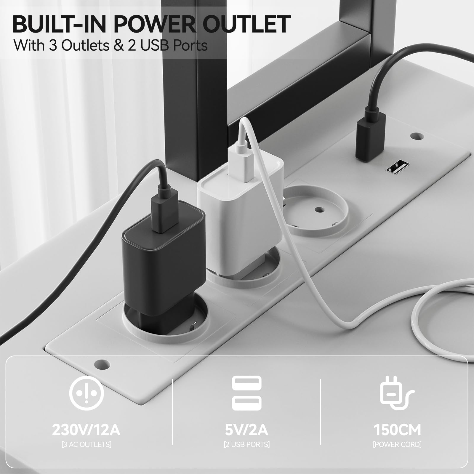 L-Form Gaming Eckschreibtisch 135×100×148cm Weiß für Heim & Büro