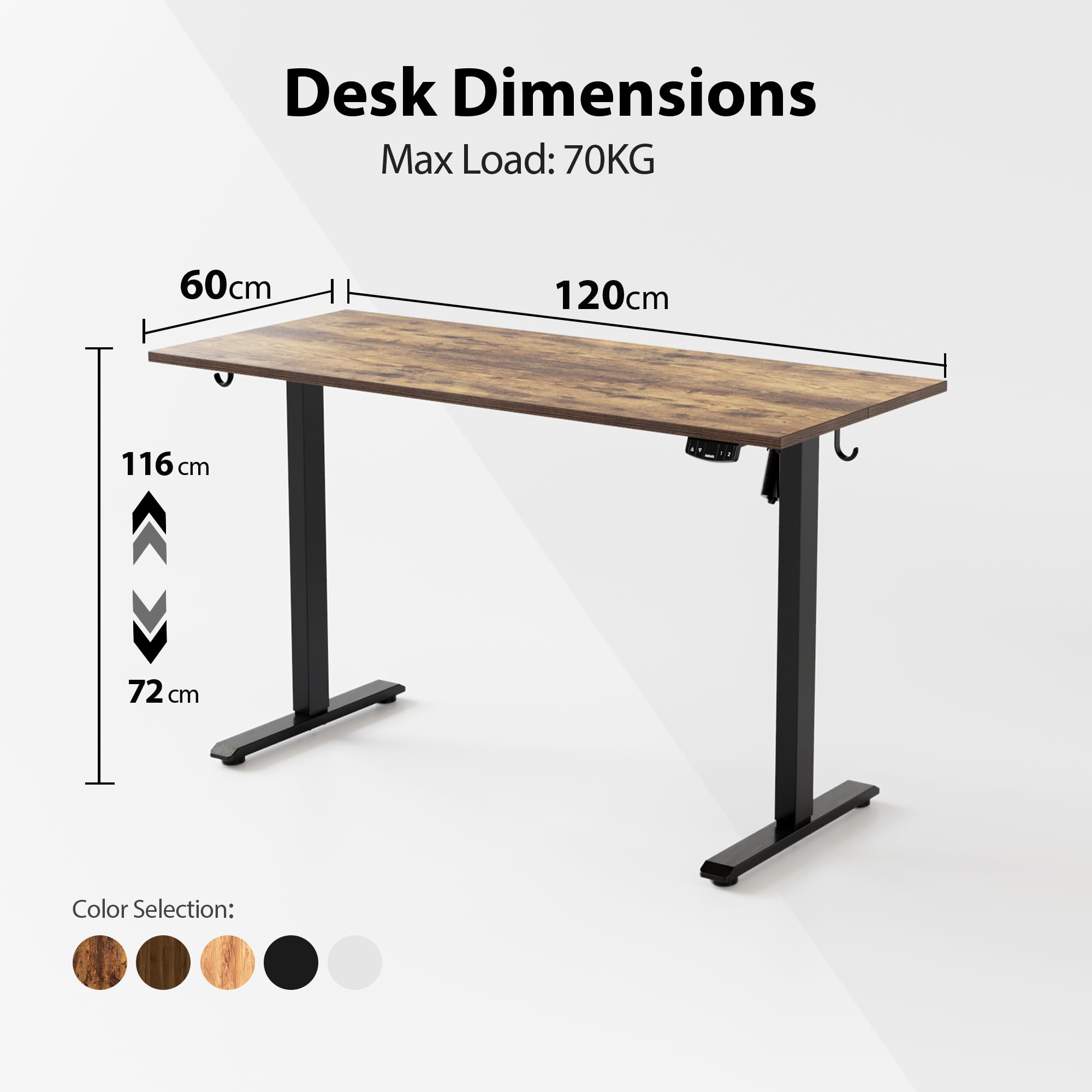 Tavolino Da Letto Regolabile DlandHome - Con Ruote E Cestino, Legno Quercia - Foto 12