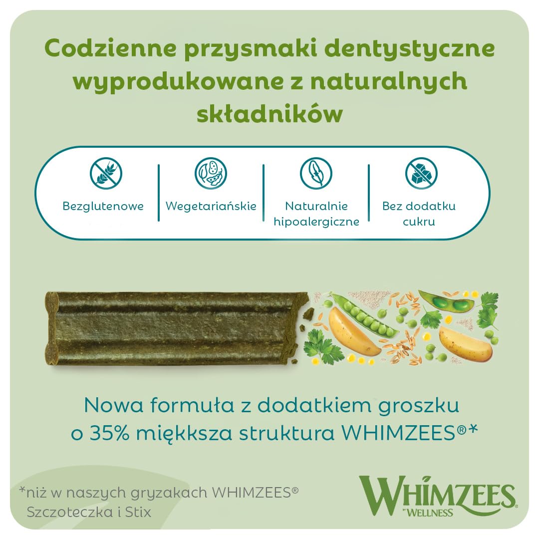 WHIMZEES Soft Stix XS, 56 Sztuk – Rozmiar XS, Gryzaki Dentystyczne dla Bardzo Małych Psów, Naturalne, Bezzbożowe, Bez Dodatku Cukru