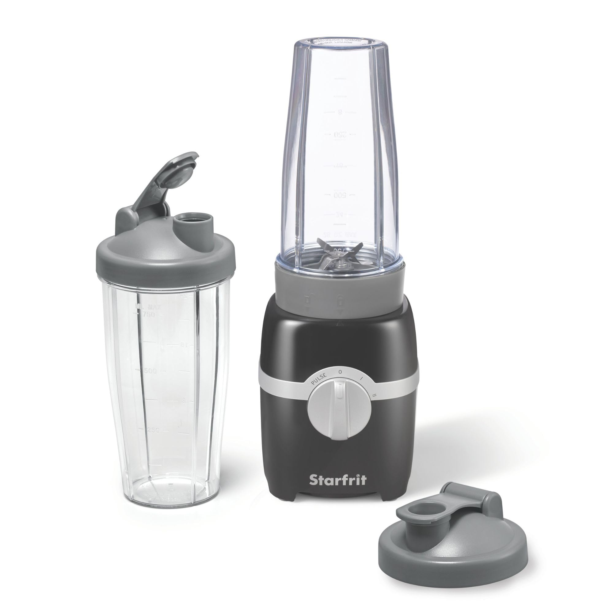 Starfrit Licuadora Personal - Dos Vasos de 828ml - Modos Alto, Bajo y Pulso - 300W - Negro