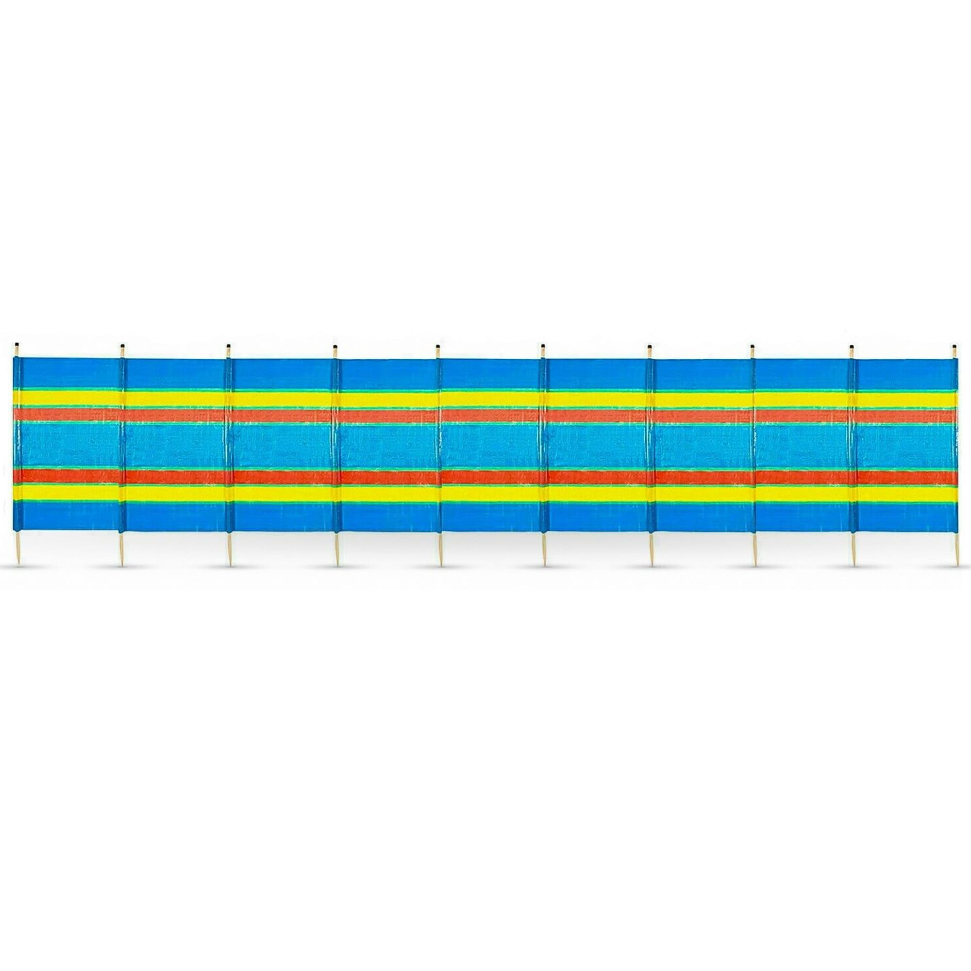 FlickBuyz 4/5/ 6/8/ 10 EXTRA TALL POLE BEACH HOLIDAY CARAVAN CAMPING WINDBREAK TALL WINDBREAKERS COLOURFUL 20ft x 5ft (6 Pole 5ft High x 12ft Long)