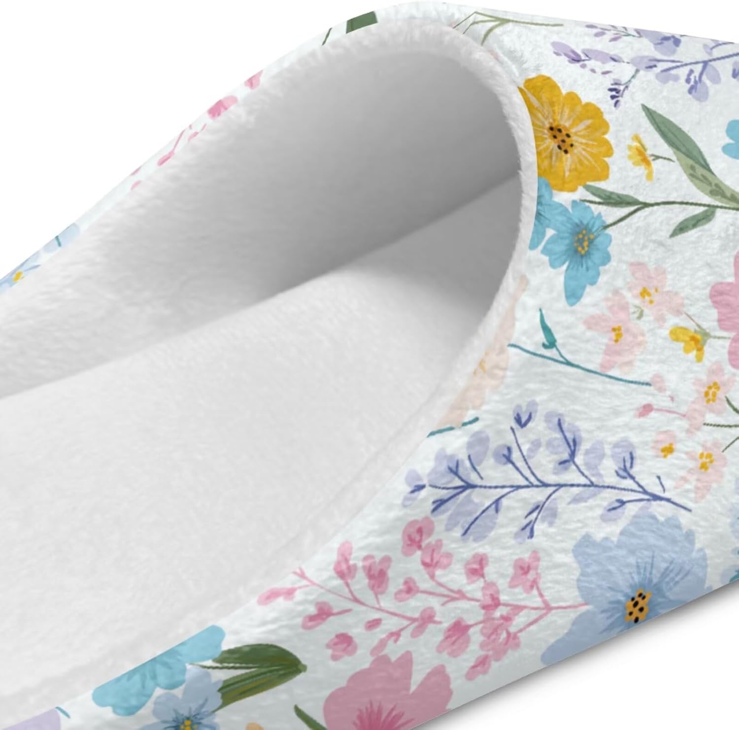 UNICEU Flower Print 3 Pairs Spa Slippers for Women and Men Soft Breathable Washable House Slippers for Wedding Travel