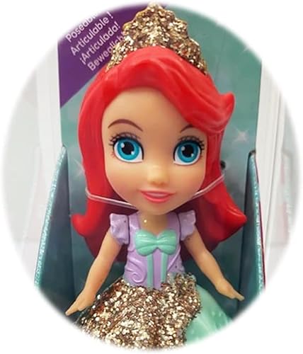 Amarina Embalado en caja transparente para regalo, muñeca de princesa de Disney Mini posable de 3.5 pulgadas, elige entre los 11 personajes de