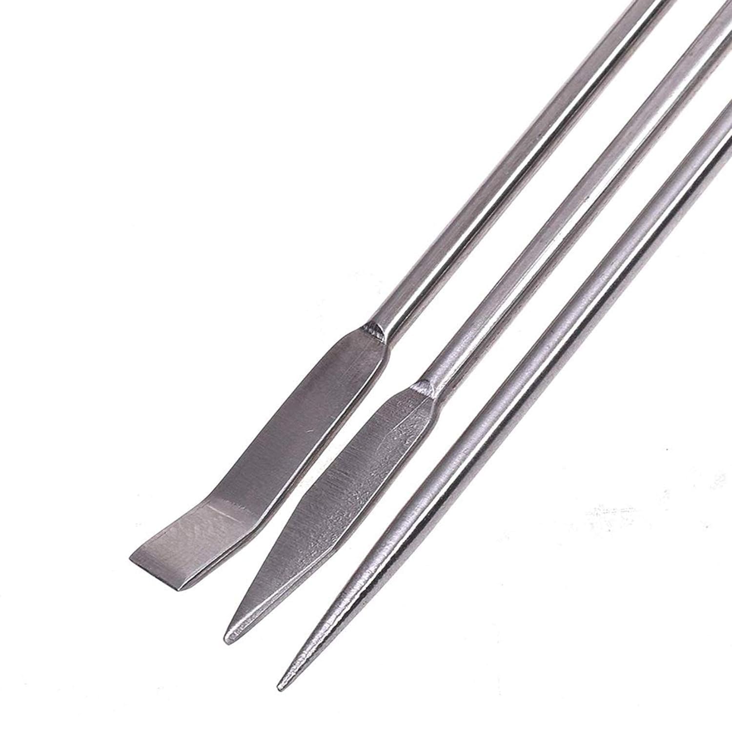 Saini_MEDICOS - Espátula de laboratorio de acero inoxidable, micro cuchara, reactivo, espátula de mezcla de laboratorio, 22 cm de largo, 13 unidades