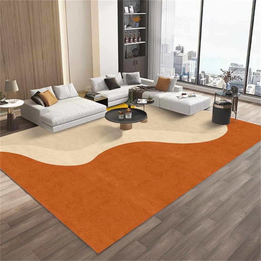 Tapis pour enfant lavable grand format 90x180cm orange tout doux