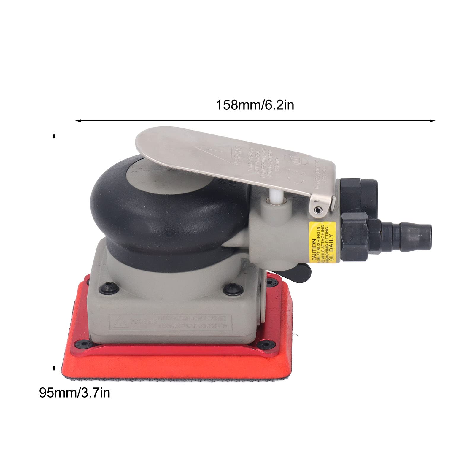 Air Sander, 10000RPM 1/4in Air Orbital Sander PT Inlet Palm Sander Square Pneumatic Sanding Machine for Wood Metal Polishing Car Waxing Rust Removal