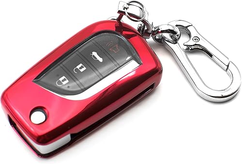 Miniatura 7 de INFIPAR Funda para llavero de TPU para Toyota Camry RAV4 C-HR 4Runner Corolla iM Sienna Tacoma TPU Key Fob Funda de carcasa para guantes, protector