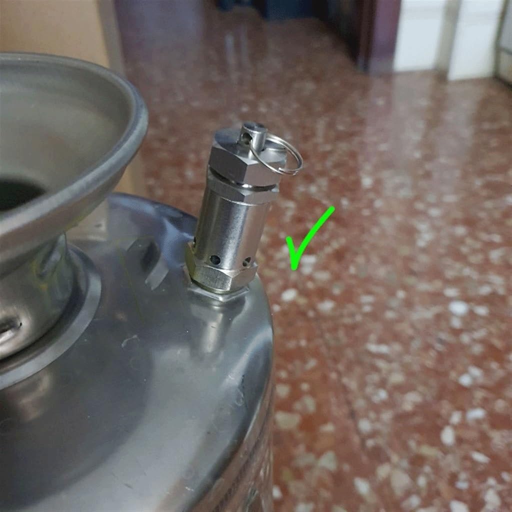 Válvula de seguridad, Válvula de alivio presión resorte acero inoxidable 304, 1/4 pulg., 0,5-10 bar(0.5 2Bar Adjustable)