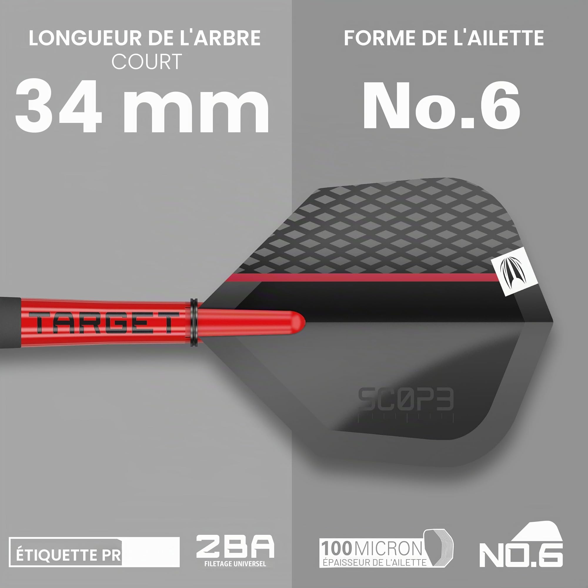Target Darts Scope Soft Tip Darts, 90% Tungsten Dart Set | Fléchettes Rouges et Noires, Jeu de fléchettes avec Pointes Pixel, fléchettes électroniques, à Pointe Souple, Canon 10/11-18G/19G/20G/21G