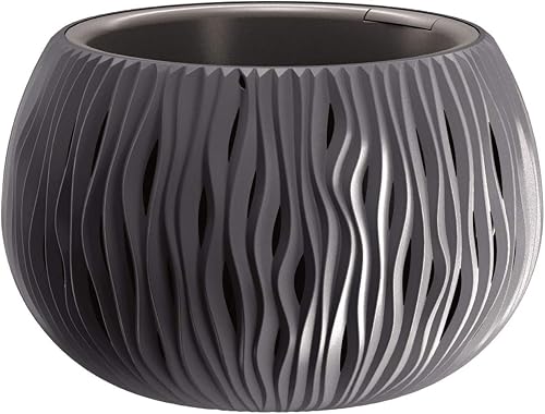 Prosperplast Sandy Bowl Flowerpot, Anthracite, 290 mm Diameter