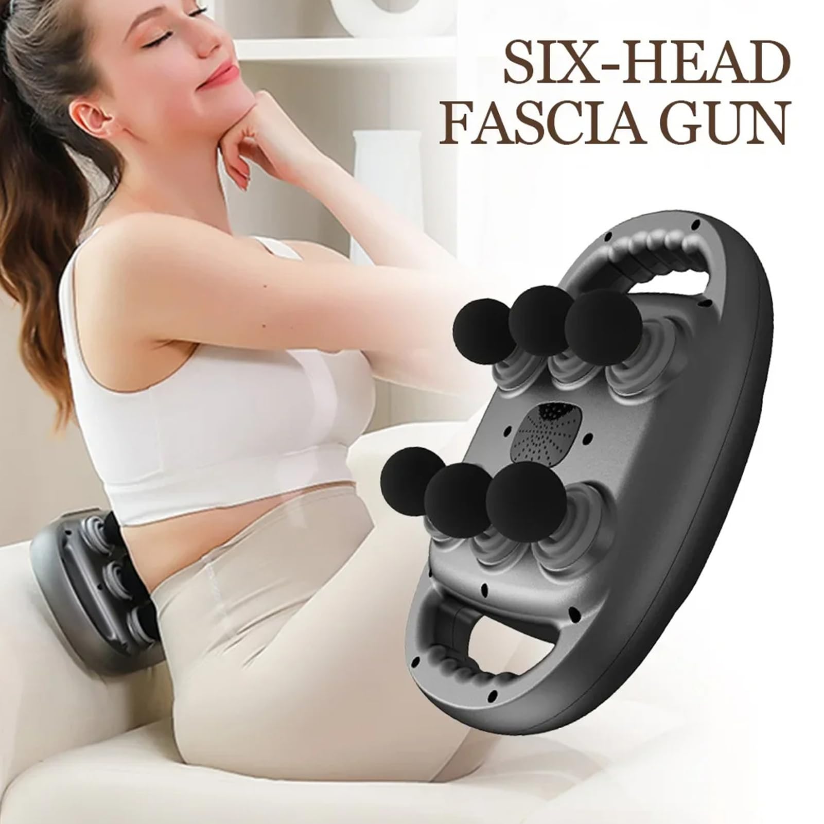 Handmassagegerät, Handmassagegerät Mit Handgriff, Massagegerät Mit 6 | Köpfen | Kompaktes, Sportmassagegerät Für Sportler, LED-Anzeige, Professionelle 9 Knoten