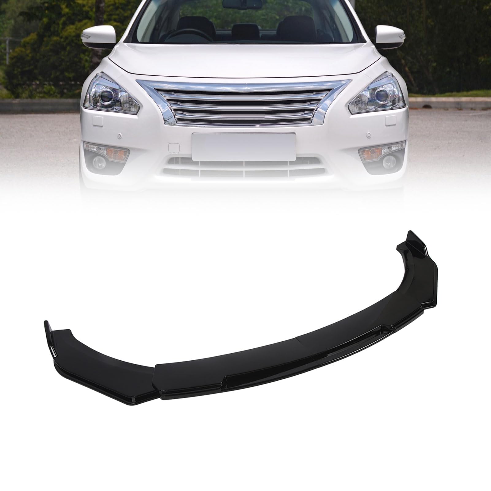 Tbest Splitter Przedniego Zderzaka 150cm Abs Błyszczący Czarny | Abs, Czarny Błyszczący, Użytkowanie na Drogach, Wspomaganie Aerodynamiczne, Siła Docisku Przy Dużej Prędkości, Wyposażenie