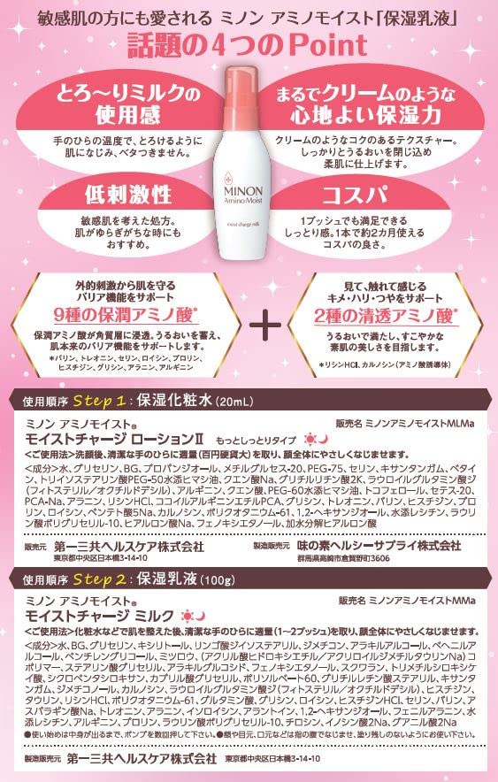 Amazon.co.jp: ミノン アミノモイスト ミノンアミノモイスト乳液W殿堂