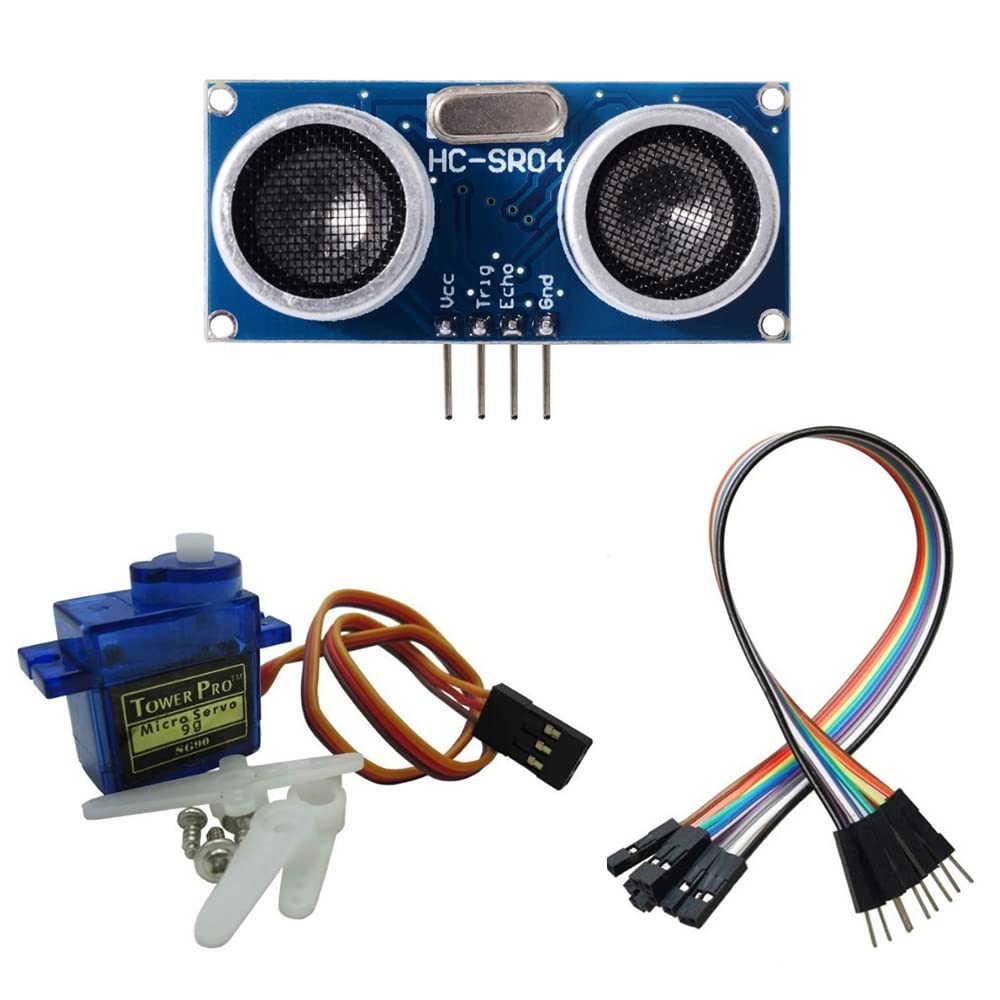 Vayuyaan HC-SR04 Ultrasonic Range Finder Module With SG90 Servo Motor and 10 pcs Male-Female jumper wire (B0943YG8MH) Amazon Price History, Amazon Price Tracker