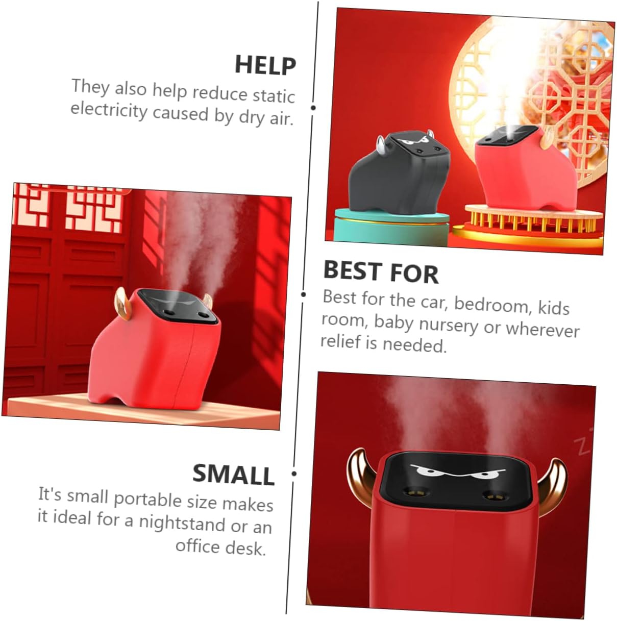 Humidifier Compatible Cool Mist Humidifier for Car Desk Boys and Girls Room