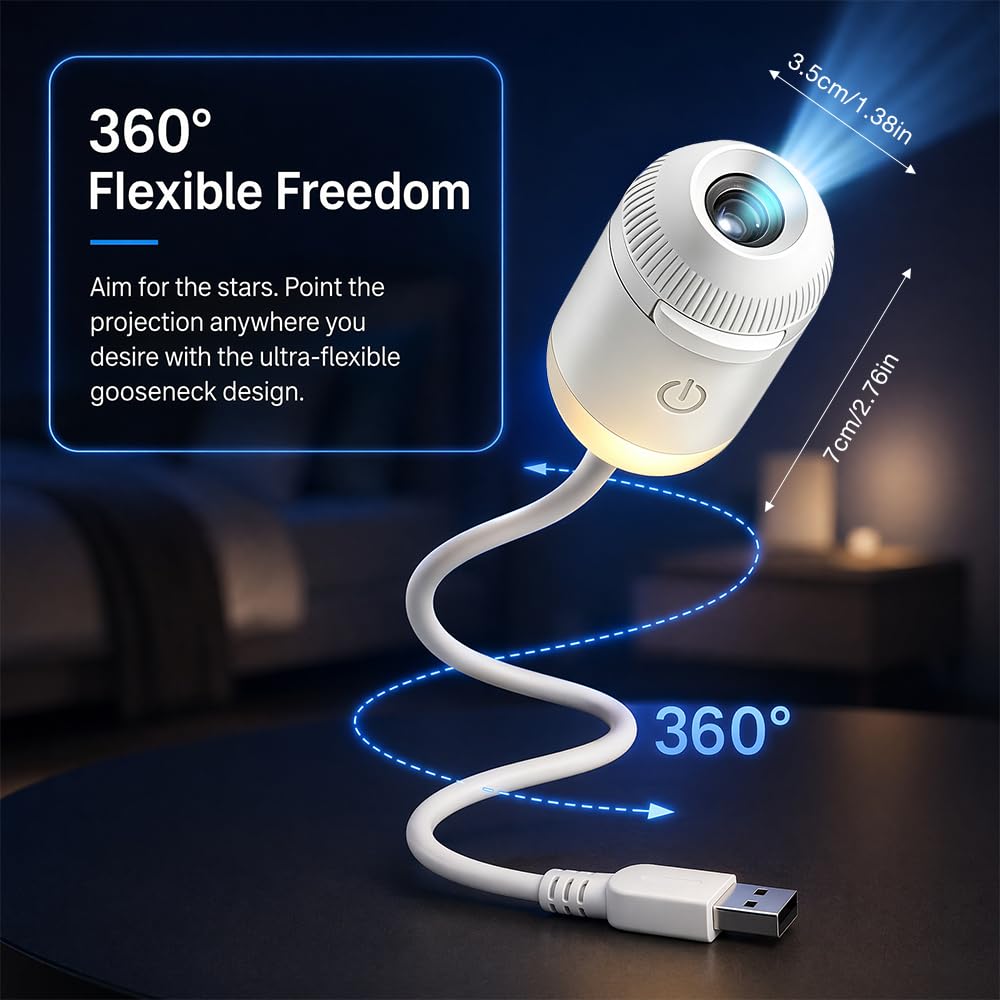 Proiettore di luce notturna olografica HD Smart Dynamic con 12 dischi di proiezione, 360° proiettore di stelle HD Plug and Play, proiettore stellare galassia regolabile