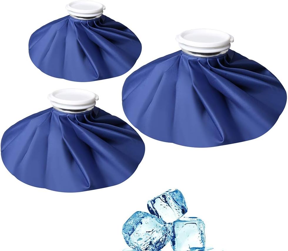 3 Pack Ice Bag, Reusable First Aid Ice Packs, Hot and Cold Reusable Ice Bag, First Aid Packs Relief and Reduce Sports Injuries,Deep Blue(11"+9"+6")