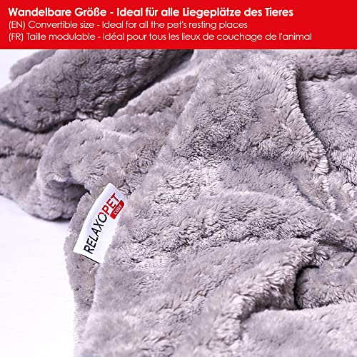 RelaxoPet® Cosy Kuscheldecke für Hunde – Multi-Plaid Komfortdecke für entspannte Ruheplätze | Pflegeleicht & Fellfreundlich. Perfekt für Körbchen, Sofa & Auto