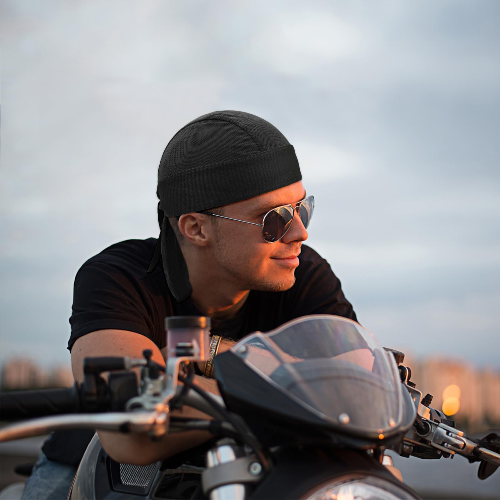 Bekecidi 4-pak bandana dla mężczyzn, sportowa oddychająca czapka rowerowa, ochrona przed słońcem, opaska na głowę, bandana, do wspinaczki na świeżym powietrzu, biegania, wędrówek, wielobarwny, 1