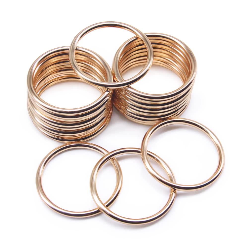 SEMINI 20PCS Metal O Ring Buckles, Solid Welded Round Metal Loop for DIY Craft Hardware, Webbing Belts, Handbags