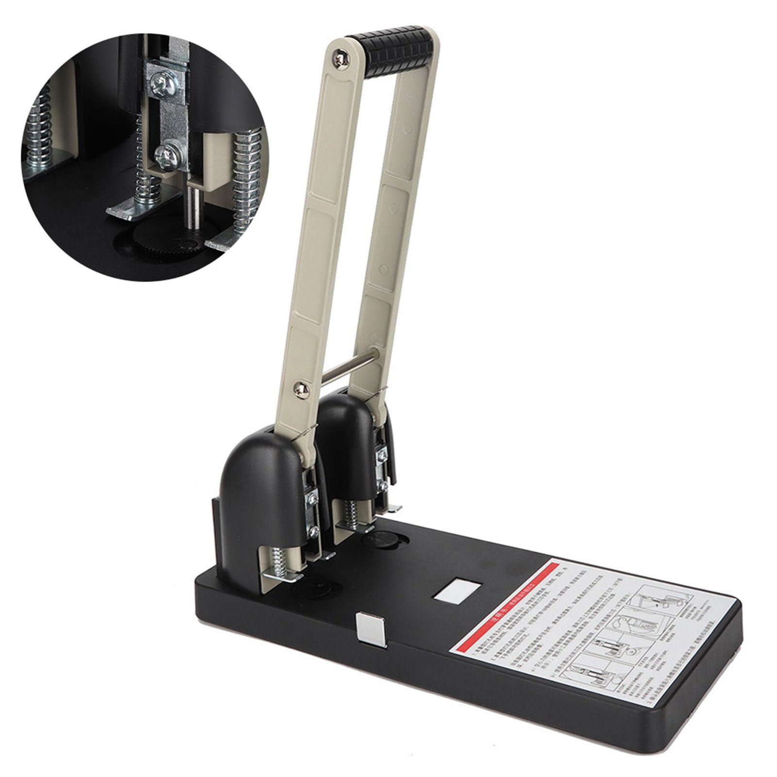 Perforatrice manuale professionale a 2 fori Perforatrice manuale resistente ad alta capacità 150 fogli con impugnatura ergonomica per documenti da ufficio Acciaio Plastica A
