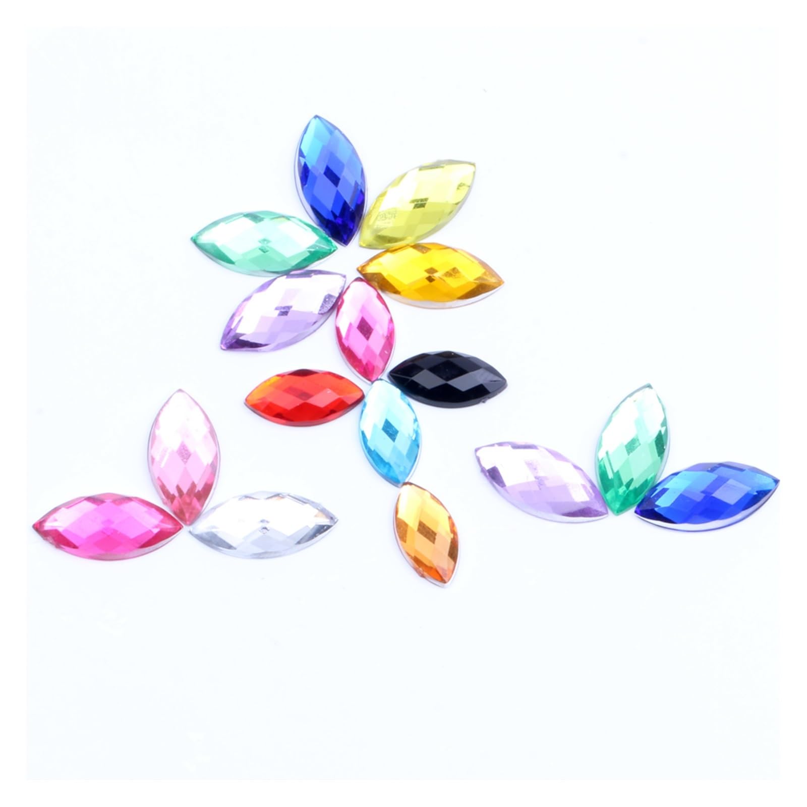 Akrylowe Rhinestone Strass 4x8mm 10000 sztuk cyrkonie do paznokci normalne kolory Flatback Marquise ziemia fasetki ozdoby do paznokci(Material:07 Light Purple)