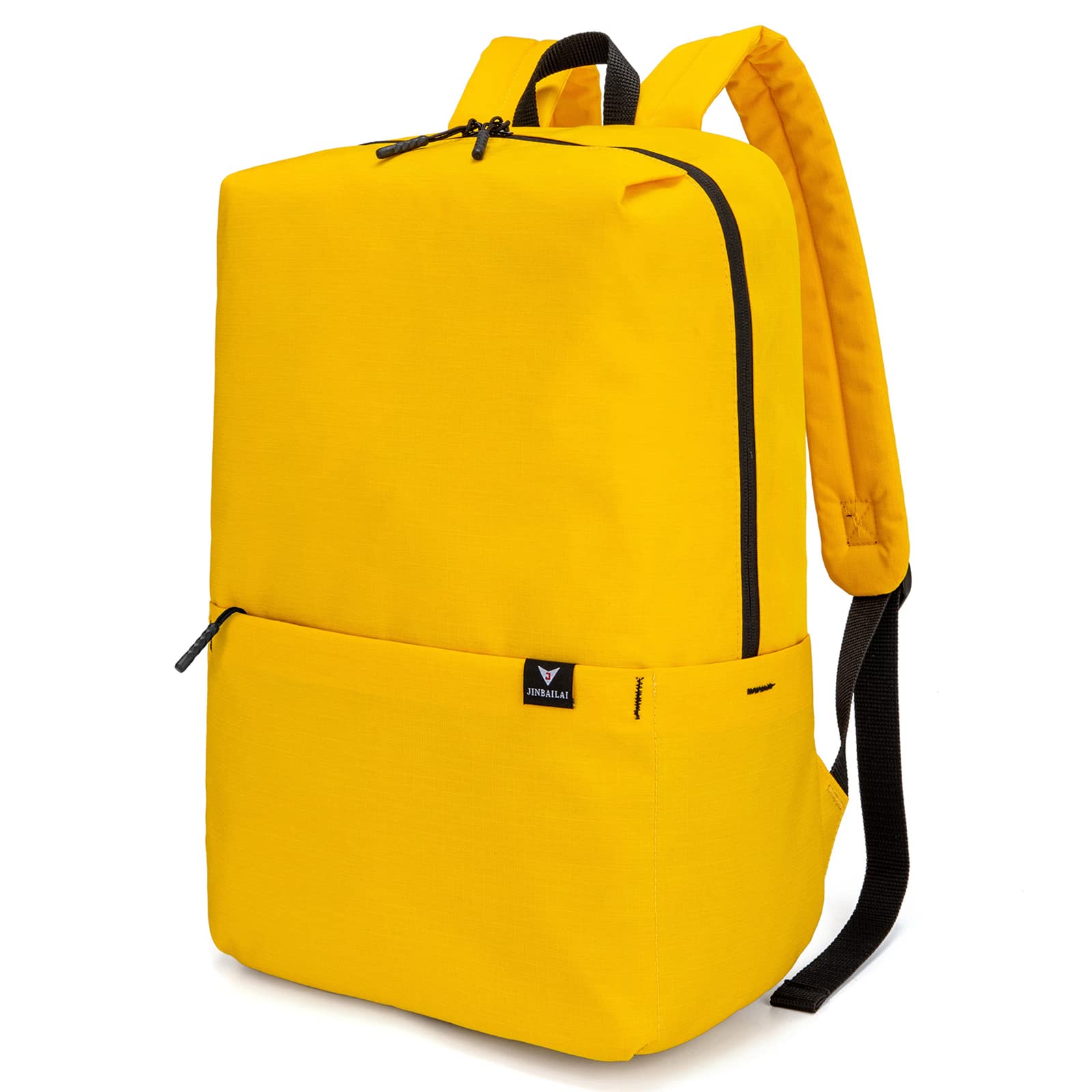 Lightweight School Backpack, Casual Daypack Travel Padded Backpack Waterproof Bookbag with Pockets, 16.5 inch, Yellow