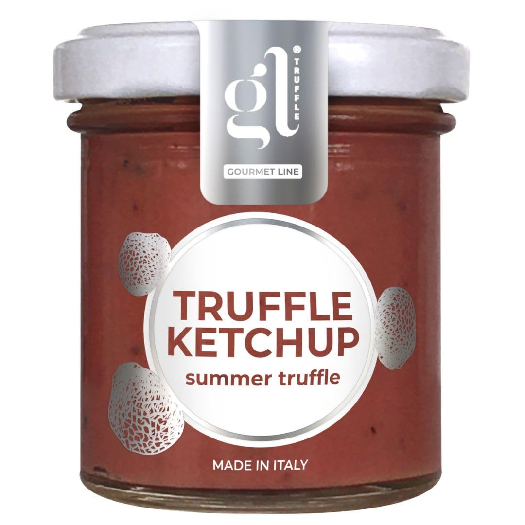 Italian Truffle Ketchup, 100 gm (3.5 oz), Italian Tomato Ketchup Infused with Black Truffles, French Fries Dip, Non GMO, Vegan